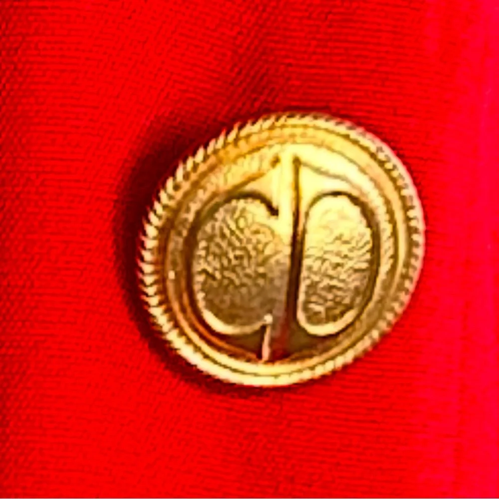 Authentic Vintage 90’s Christian Dior Red Blazer with Gold Logo Buttons